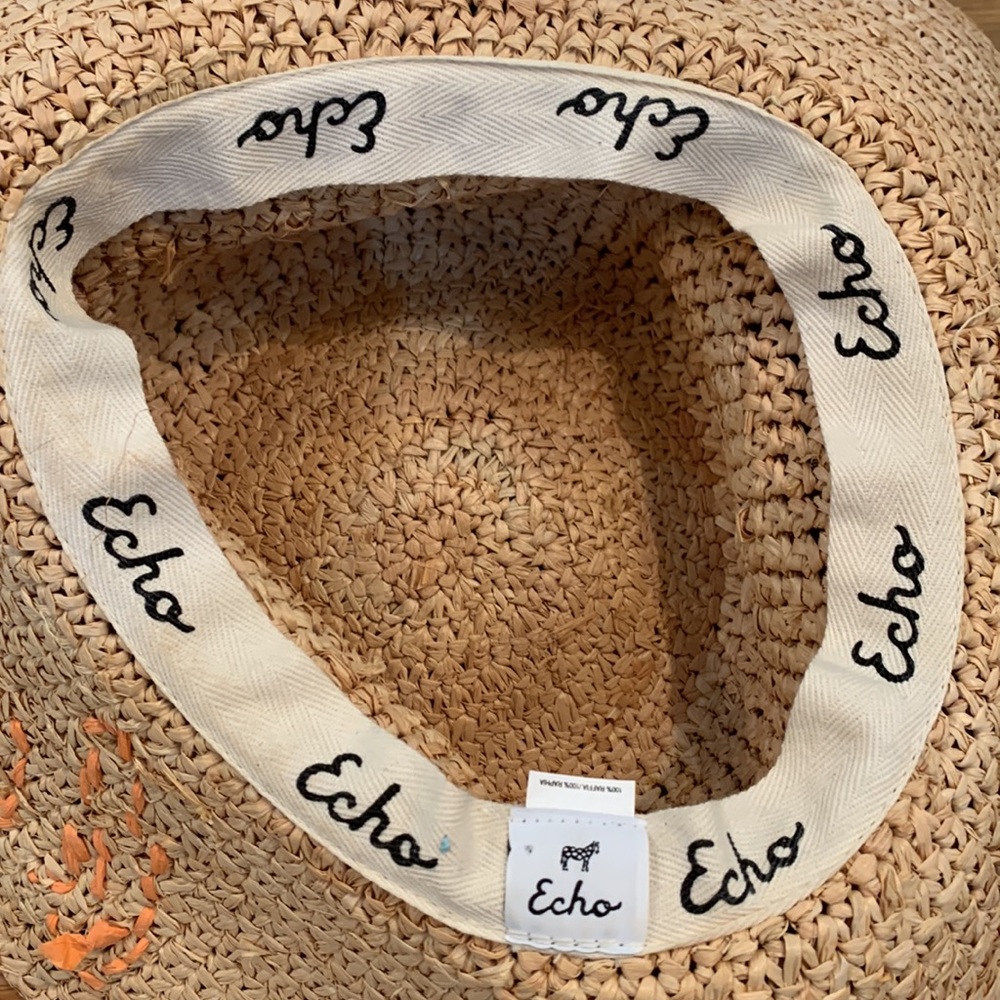 Echo Straw Sun Hat “Beach” Sun Visor Cap~ - image 8